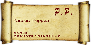 Pascus Poppea névjegykártya